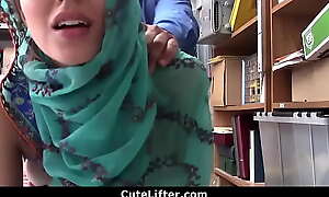 Hijab Wearing legal age teenager Blackmailed and Fucked Of Stealing