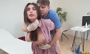 Horny doctor fucks hot brunette right under the sun will not hear of husband's nose