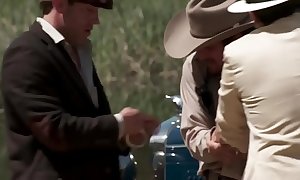 Horny bandits having group fuck at one's fingertips rub-down the voyeur picnic